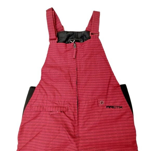 Arctix A6 Snow Bib Kids 14/16 Large Red Insulated Front Zip Outdoor Winter - Picture 2 of 12